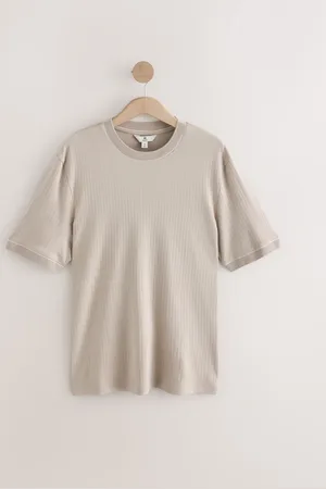 Next Ribbed Textured 100% Cotton T-ShirtX-Large