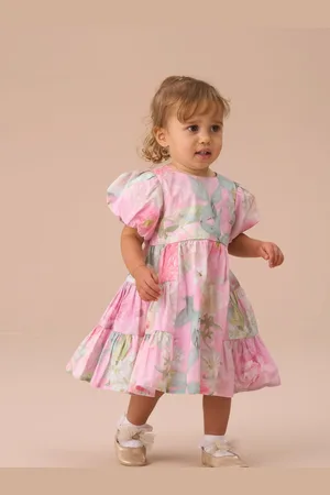Angel & Rocket Lilah Floral Tiered Bloomer 100% Cotton Dress6
