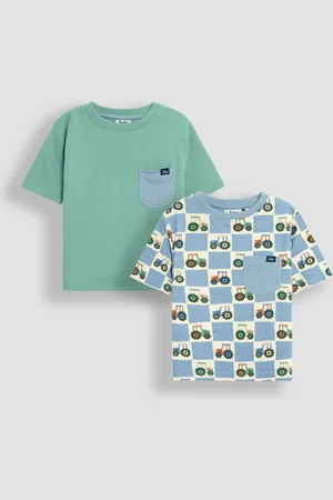 JoJo Maman Bébé Printed & Plain 100% Cotton T-Shirts 2 Pack8692 cm