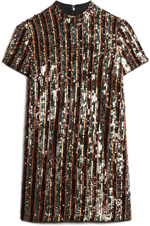 Superdry Sukienka koszulowa Mini z cekinami44