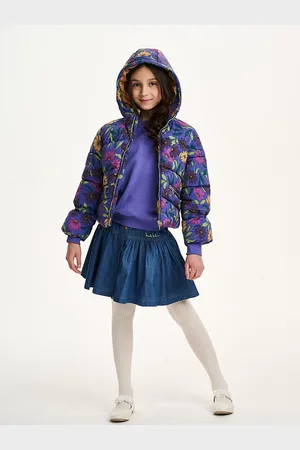 NICOLE MILLER Purple Printed Puffer Jacket10 lat (140 cm)