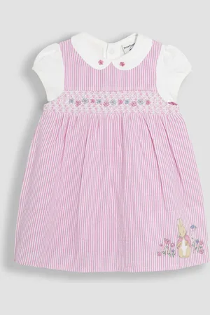JoJo Maman Bébé Flopsy Bunny Stripe 100% Cotton Dress, Body & Knickers Set8086 cm