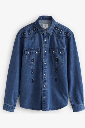 Next Long Sleeve 100% Cotton Embroidered Western ShirtM