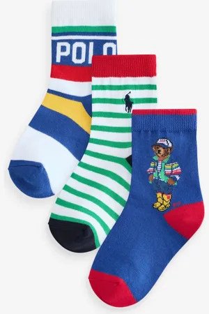 Ralph Lauren Boys 3-Pack Crew Ankle Socks7-9
