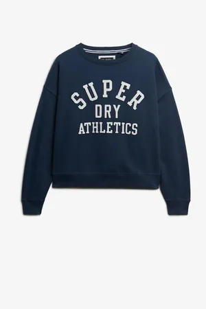 Superdry Ath Ess Relaxed Appliqué Crew 100% Cotton SweatShirtsEU 38 (UK 10)