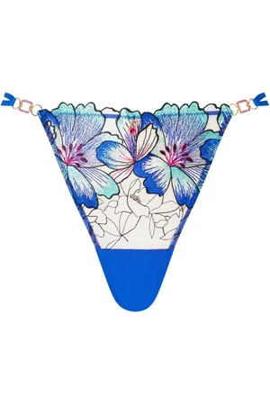 Ann Summers Fluorescence Floral Embroidery String KnickersEU 46 (UK 18)