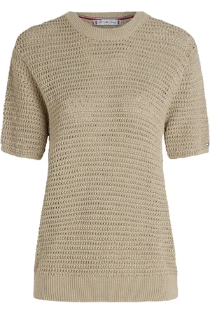 Tommy Hilfiger Pointelle Crochet Crew Neck Short Sleeve Jumper2X-L