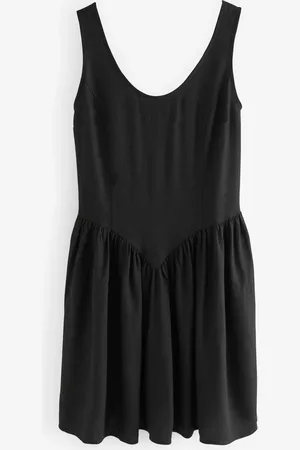 Next Sleeveless Scoop Neck Waisted Mini Dress46tall