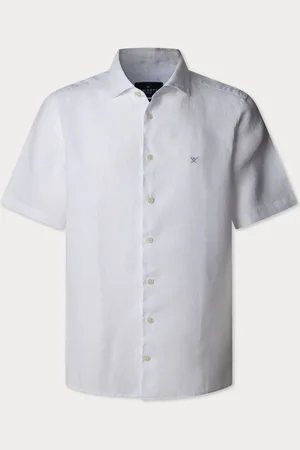 Hackett Garment Dye Linen Short Sleeve ShirtS