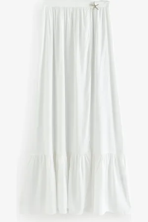 Guess Long Wrap Beach White SkirtM