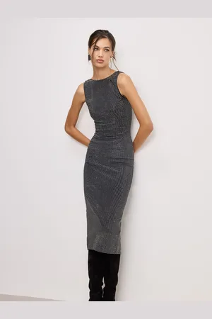 GOOD AMERICAN Crystal High Neck DressL