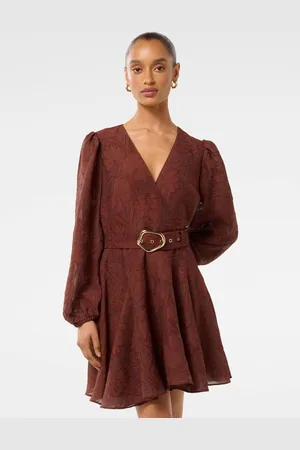 Forever New Amila Petite Belted Godet Mini Dress38