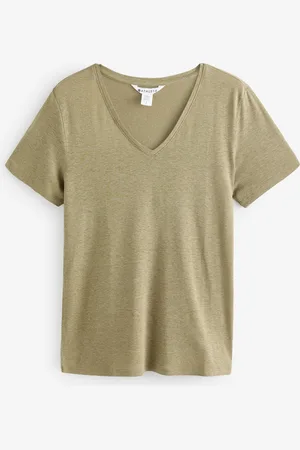 Athleta Getaway Linen Blend V-Neck TeeXL