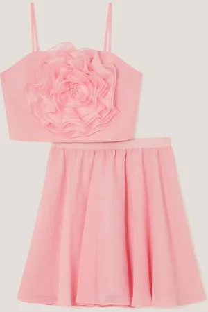 Monsoon 3D Flower Crop Top and Skirt Prom Set134140 cm