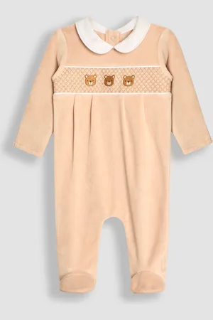 JoJo Maman Bébé Welurowy pajacyk z marszczeniem6
