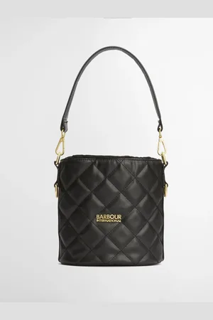 Barbour 100% Cotton Quilted Mini Balham Black Tote BagJeden