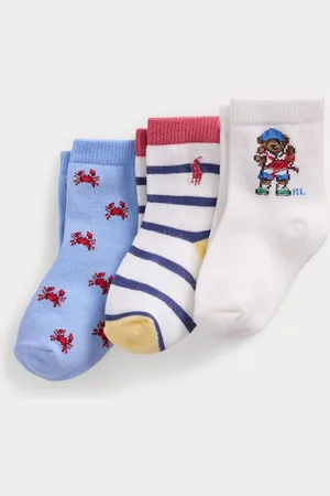Ralph Lauren Crew 100% Cotton Knit Socks 3 Pack7480 cm