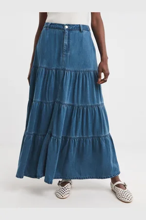 JD Williams Soft Denim Maxi Skirt With Tencel TM Lyocell44