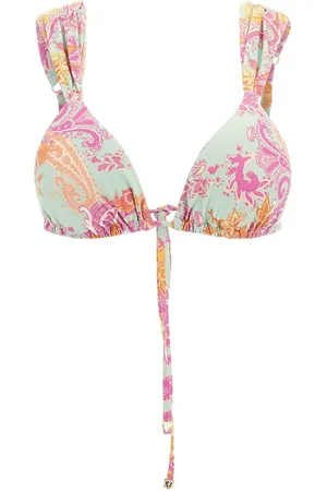 Guess Pink Paisley Triangle Bikini TopM
