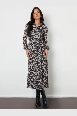 Threadbare Szyfonowa sukienka koszulowa maxi z paskiem44