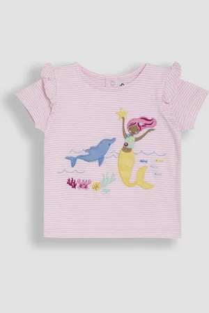 JoJo Maman Bébé Appliqué Frill Shoulder T-Shirt9298 cm