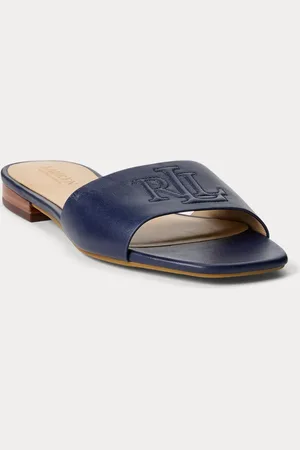 Ralph Lauren Everley Logo Nappa Leather Slide SandalsEU 42 (UK 8)