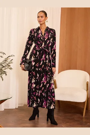 Love & Roses Tie Up Midi Shirt Dress38