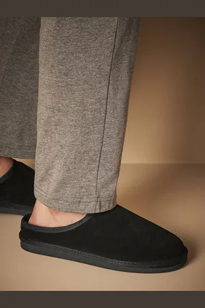 Next Faux Fur Lined Signature Suede Mule SlippersEU 43 (UK 9)