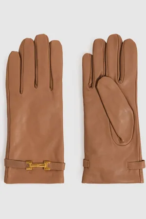 Reiss Harriet Leather Hardware-Embellished GlovesS-M