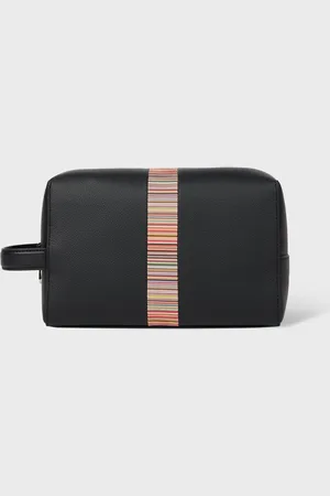 Paul Smith Signature Stripe Leather Black WashbagJeden