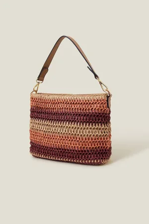 Accessorize Stripe Raffia Cross-Body BagJeden