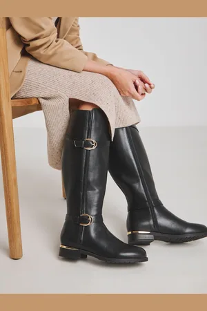 JD Williams Knee High Buckle Detail Boots in Extra Wide fitEU 38 (UK 5)