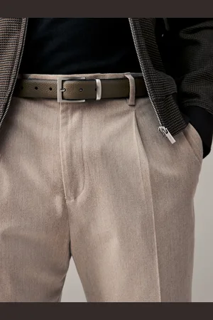 Next Textured Metal Keeper Leather BeltXXL