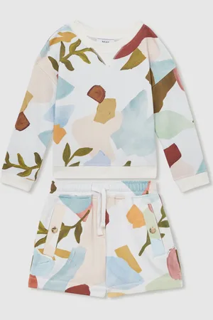 Reiss Jessie Abstract Print Sweatshirt And Shorts Set152158 cm