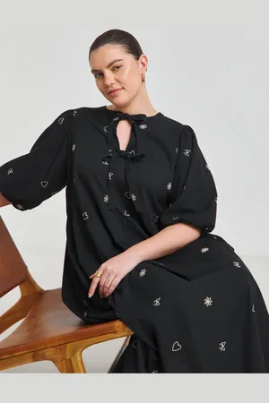 Simply Be Embroidered Bow Front Midi 100% Cotton Dress40