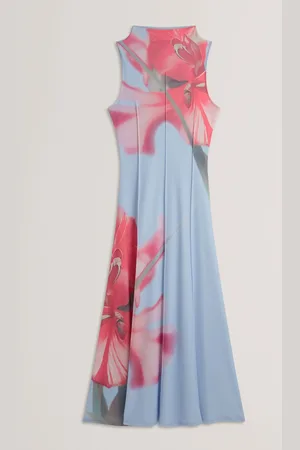 Ted Baker Rebehka-Crepe Jersey Seam Detail Printed Midi Dress42