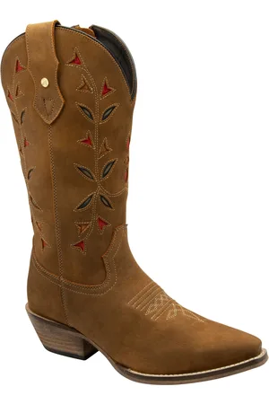 Ravel Leather Mid Calf Zip-Up Western Cowboy BootsEU 36 (UK 3)