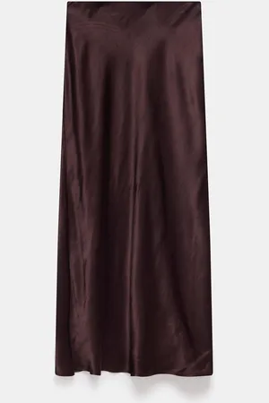 mint&berry Satin Slip Midi SkirtX-Large