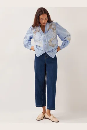 Monsoon Emelie Lace Stripe 100% Cotton ShirtL