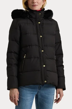 Ralph Lauren Faux Fur Hood Down Puffer CoatL