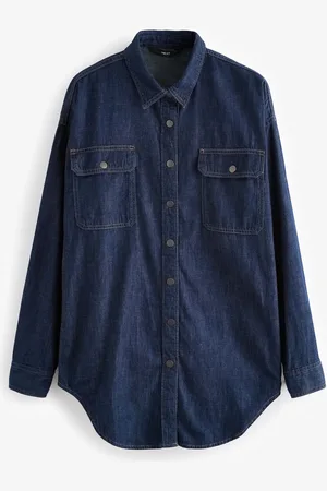 Next Print Oversized Denim 100% Cotton Shirt2XL dla wysokich