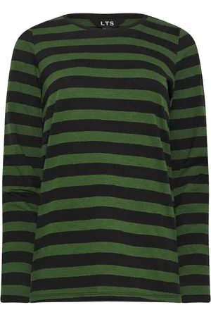 Long Tall Sally Stripe Long Sleeve Scoop Neck 100% Cotton T-Shirt42 Wysoki