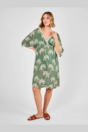 JoJo Maman Bébé Palm Tree Maternity Kaftan DressL