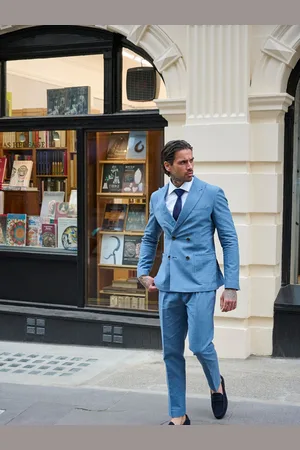Harry Brown Slim Fit Oliver Linen Cotton Blend Suit: Smart Trousers40W x 31L (UK 40 R)