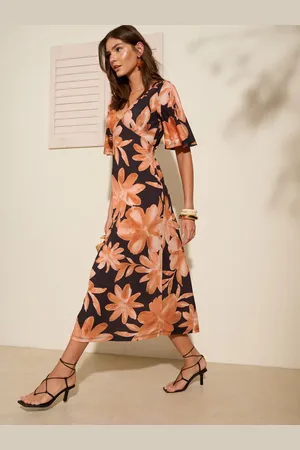 Friends Like These V-Neck ITY Flutter Sleeve Midi Dress40
