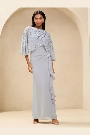 Lipsy London Embellished Floral Trim Cape Maxi Dress34