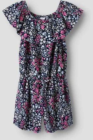 NAME IT Tropical Floral Ruffle Playsuit140146 cm