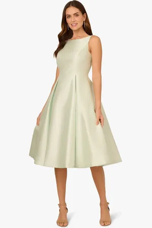 Adrianna Papell Green Sleeveless Tea Length Dress46