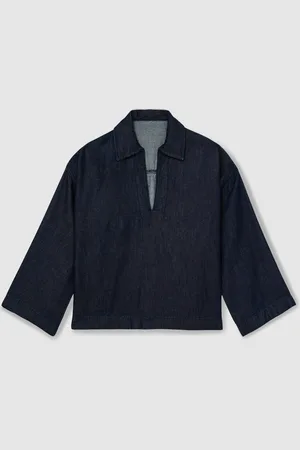 Reiss REED Open Collar Denim OvershirtL