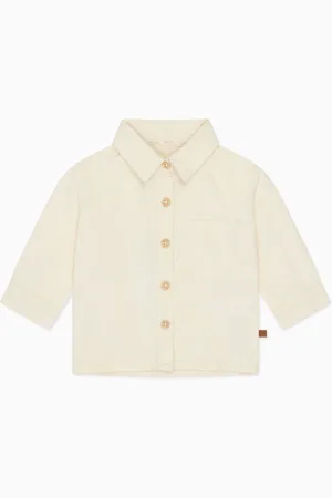 Mori Oversized Cream 100% Organic Cotton Bamboo Cord Shirt8692 cm